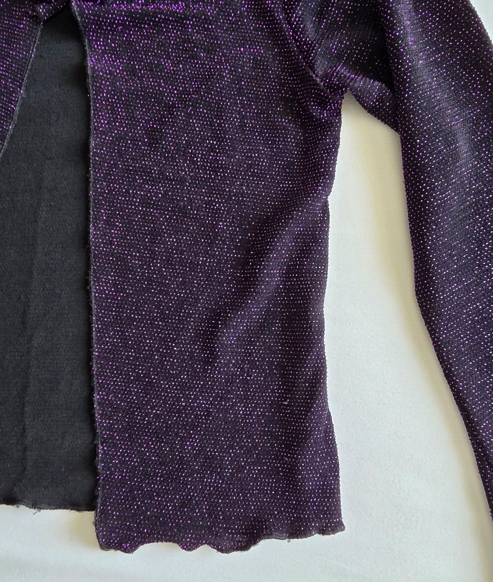 Gilet de paetês preto e roxo 14 anos 164 cm Here & There C&A bolero PP – photo 4